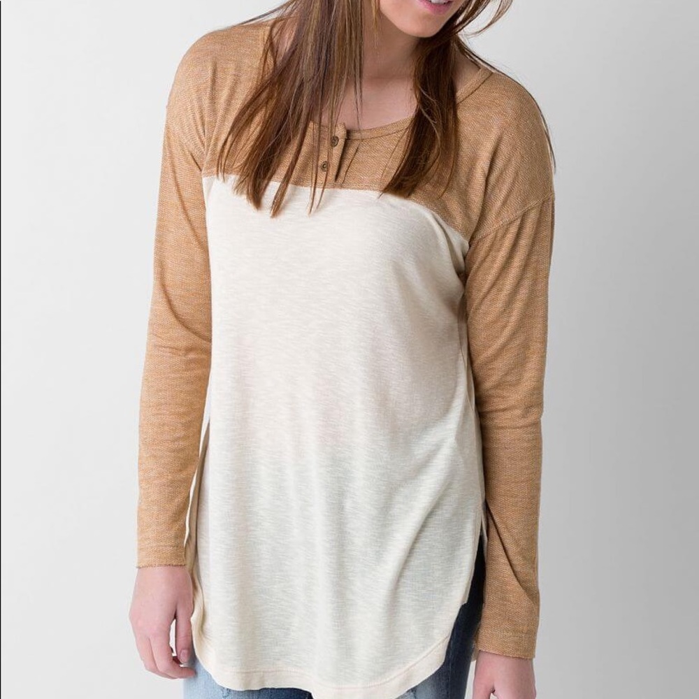 BKE Raw Edge Henley - S